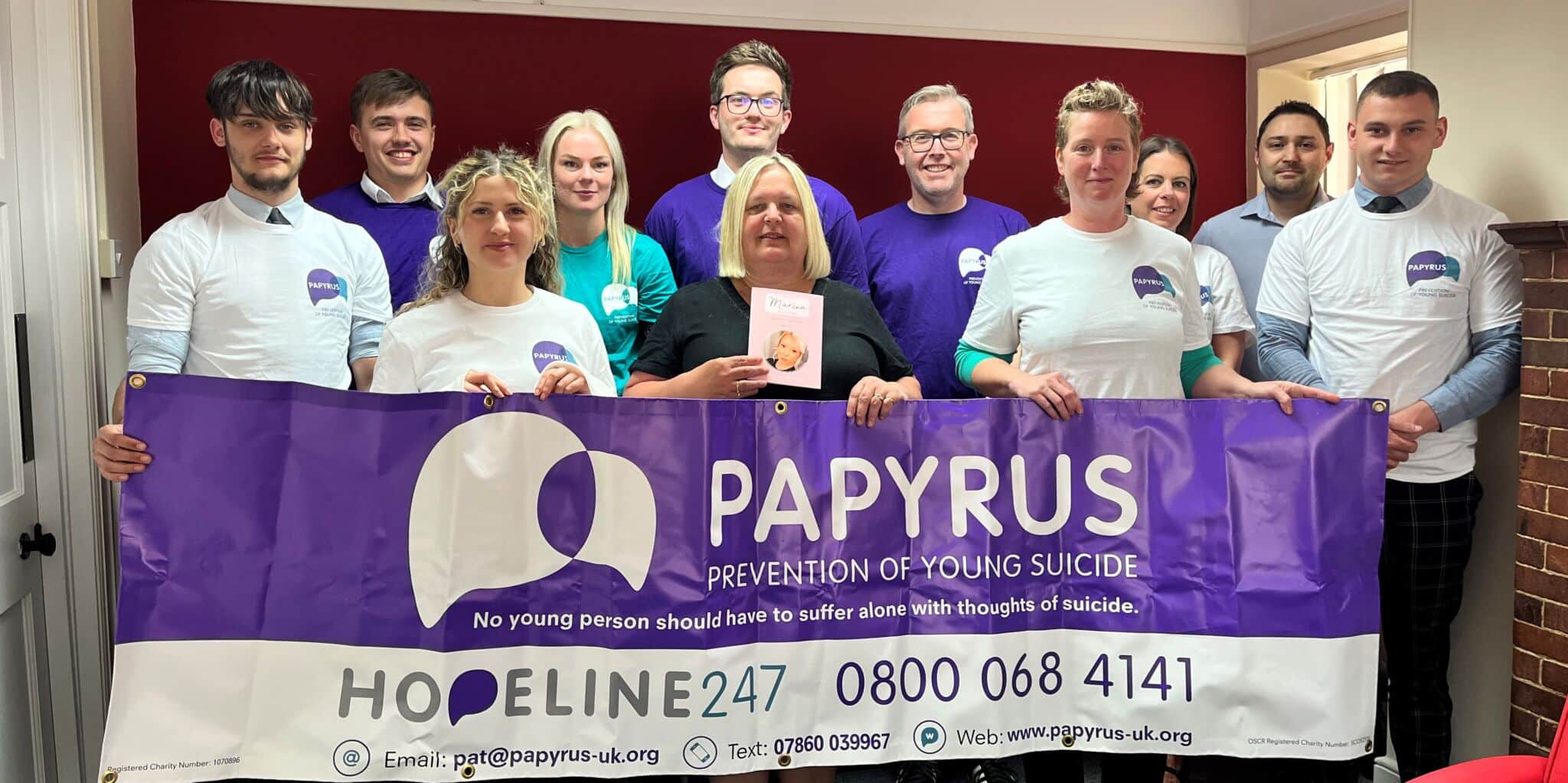 Stephenson Smart's Fakenham team supporting PAPYRUS charity